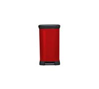 Curver Metal Effect 70% Recycled Kitchen Pedal Touch Deco Bin 50 Litres - Red