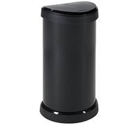 Curver Metal Effect One Touch Deco Bin 40L, Black