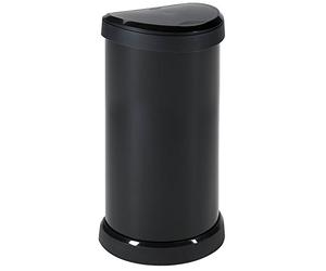 CURVER Metal Effect One Touch Deco Bin 40L, Black