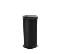 CURVER Metal Effect One Touch Deco Bin, Recycled Plastic, Hardwearing & Easy to Clean, 40 Litres, Black