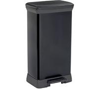 Curver Metal Effect Pedal Touch Deco Bin, Black, 50 Litre