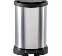 Curver Metal Effect Waste Food Bin, Silver, 20 Litre