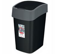 Curver Multi-Purpose Essentials Garbage Can, Waste Bin, Black, Plastic Gray (10 L)