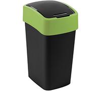 Curver Multipurpose-Waste bin Flip 25L in Black/Green, 34 x 26 x 47 cm