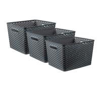CURVER My Style Basket, Dark Grey, 3x 18 L
