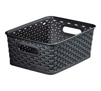 Curver My Style Dark Grey Plastic Stackable Storage Basket (H)10Cm (W)25Cm (D)20Cm