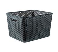 Curver My Style Dark Grey Plastic Stackable Storage Basket (H)22Cm (W)36Cm (D)30Cm