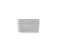 Curver My Style Rattan Effect Set of 3 Kitchen, Living room, Bathroom, Bedroom, Utility Medium Rectangular Storage Baskets 12 Litres - Grey