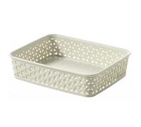 Curver My Style Rattan Wicker Storage Tray Vintage White (105 X 148mm)