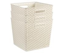 CURVER My Style Square Rattan Box Set - White, 3 x Square