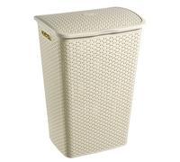 Curver My Style White Rattan Effect Plastic Large Laundry Hamper, 55L