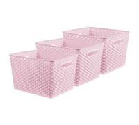 curver My Style x3 Large Rectangular Storage Basket 18L - Pink