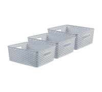 Curver My Style x3 Medium Rectangular Storage Basket 12L - Blue
