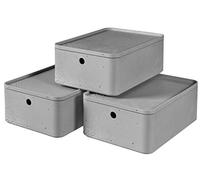 Curver Pack of 3 Beton Boxes, Grey, M, 3