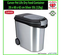 Curver Pet Life Cat Dog Dry Food Container 28 x 48 x 42 cm Silver 35L (12kg)