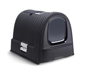 Curver Petlife Cat Litter Box with Lid and Scoop, Easy-Clean Drawer System for Hygienic Maintenance, Odour-Control Filter and Paw Scraper Grid, 51.5 x