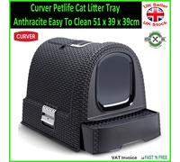 Curver Petlife Cat Litter Tray Anthracite Easy To Clean 51 x 39 x 39cm