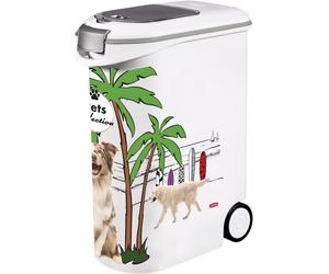 Curver PetLife Dog Food Wheeled Container 20kg 54L Odour Resistant 28x49x61 cm