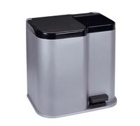 Curver Duo Pedal Bin Deco 15L with 6L Inner Buckets Light Grey Waste Container