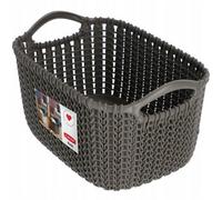 Curver Plastic Knit Brown Rectangular Storage Basket 9.75 X 13.7 Cm X 3L