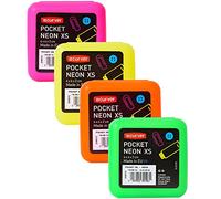 Curver Pocket Box Neon XS 4 Assorted Colours Storage Box Small Parts Box with Lid and Click Closure Pack of 4