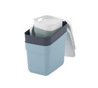 Curver Ready to Collect Bin Set Perfect for Separating Waste, Stackable Waste Separation System, Set of 4 (2 x 10 L + 2 x 20 L), Assorted (White, Dark Grey, Green, Blue Grey)