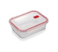 CURVER Rectangular Glass Airtight Food Storage Container - 1.5L Capacity with Clip Lock - Easy Storage & Keeps Food Fresh - Freezer & Oven Safe