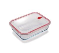 CURVER Rectangular Glass Airtight Food Storage Container - 2.7L Capacity with Clip Lock - Easy Storage & Keeps Food Fresh - Freezer & Oven Safe