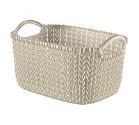 Curver Rectangular Knit Basket, Oasis White, 24.8 x 17.5 x 13.10 cm
