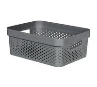 Curver Recycled Infinity Dots Box - Dark Grey, 11L - Lightweight & Durable Storage Box - Plastic Organiser Box