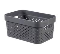Curver Recycled Infinity Dots Box - Dark Grey, 4.5L - Lightweight & Durable Storage Box - Plastic Organiser Box