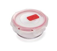CURVER Round Glass Airtight Food Storage Container (3pcs) - 0.2L Capacity with Clip Lock - Easy Storage & Keeps Food Fresh - Freezer & Oven Safe