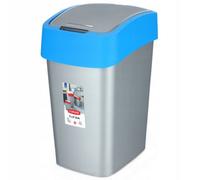 Curver- Rubbish Bin, Flip Bin, Silver-Blue(50 L)