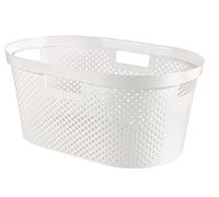 Curver Infinity White Dot Plastic Laundry Basket, 40L