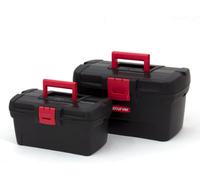Curver Set of 2 Tool Boxes 13 Inch + 16 Inch Professional Herobox Workshop Organiser, Cranberry, (RXZER23)