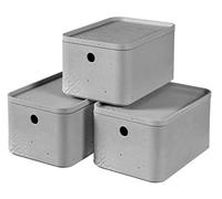 CURVER Set of 3 Beton Boxes Small grey