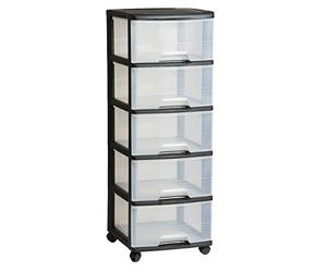 Curver Shelf Basket, Plastic, Black, 37 x 39 x 100 cm