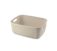 CURVER Softex 12.5 Litre Storage Basket, Elegant Design, Lightweight, Stackable and Practical, 100% Recycled, 37 x 29 x 14 cm, Cream