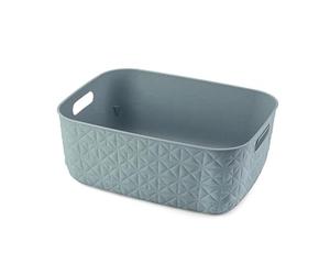 CURVER Softex 12.5L Storage Basket - Stylish Design - Lightweight, Stackable and Practical - 100% Recycled - 37 x 29 x 14 cm - Blue