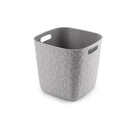 CURVER Softex 15L Storage Basket - Stylish Design - Lightweight, Stackable and Practical - 100% Recycled - 27 x 27 x 26 cm - Taupe