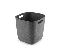 CURVER Softex 15L Storage Basket - Stylish Design - Lightweight, Stackable and Practical - 100% Recycled - 27 x 27 x 26 cm - Grey
