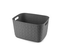 CURVER Softex 19 Litre Storage Basket - Elegant Design - Lightweight, Stackable and Practical - 100% Recycled - 37 x 29 x 22 cm - Grey