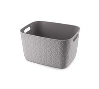 CURVER Softex 19L Storage Basket - Stylish Design - Lightweight, Stackable and Practical - 70% Recycled - Spacious Size 37 x 29 x 22 cm - Taupe