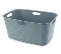 CURVER Softex 45L Laundry Chest - Stylish Design - Lightweight and Practical - 70% Recycled - 59 x 39 x 27 cm - Blue