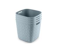 CURVER Softex 4x 15L Storage Baskets, 100 percent Recycled Material, Lightweight, For Bathroom, Living Room, Kitchen, Teal