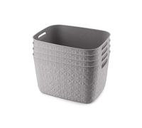 CURVER Softex 4x 19L Large Resin Storage Baskets, Lightweight, For Bathroom, Living Room, Kitchen, Taupe