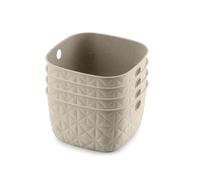 CURVER Softex 4x 3L Storage Baskets, 100 percent Recycled Material, Lightweight, For Bathroom, Living Room, Kitchen, Chalk White