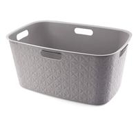 CURVER Softex Laundry Basket 45L - Elegant Design - Lightweight, Stackable and Practical - 70% Recycled - Spacious Size 59 x 39 x 27 cm - Taupe