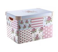 Curver Stockholm Patchwork Kitchen, Living room, Bathroom, Bedroom, Utility Large Rectangular Deco Storage Box 22 Litres - Pink