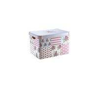 Curver Stockholm Patchwork Kitchen, Living room, Bathroom, Bedroom, Utility Large Rectangular Deco Storage Box 22 Litres - Pink
